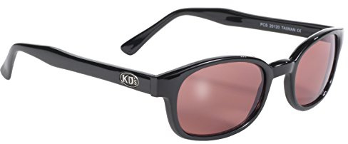 Pacific Coast Gafas de sol originales KD Biker (marco negro/lente de color rosa)