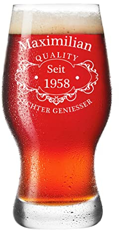 polar-effekt Leonardo Bierglas 0,5 L mit Gravur Spülmaschinenfest Bier-Glas Männergeschenk