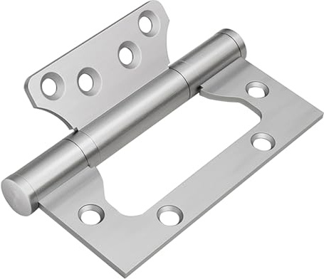 VOLUKA 6 Pack Non-Mortise Door Hinges - Easy to Install, 4 × 3 Stainless Steel Door Hinges - Smooth Movement and Heavy Duty, Silver