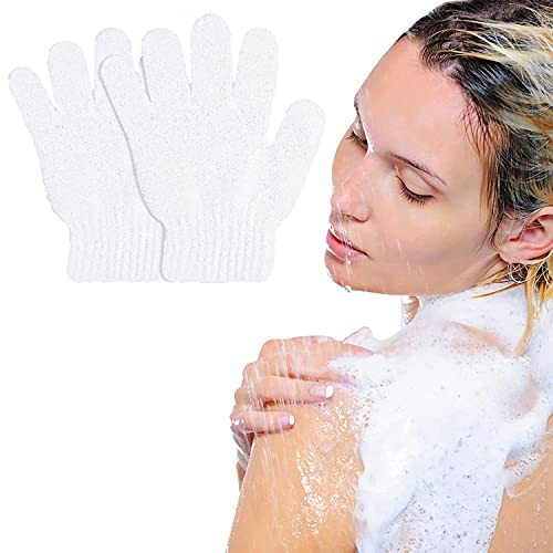 Healifty Peeling-Handschuhe, Fünf-Finger-Handschuhe, weiches Badetuch (weiß), 8 Stück