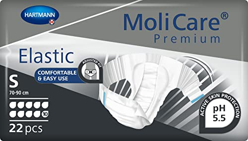 MoliCare Premium Elastic Slip: bei schwerster Inkontinenz für Frauen und Männer; 10 Tropfen, Gr, S (70-90 cm Hüftumfang), 3x22 Stück