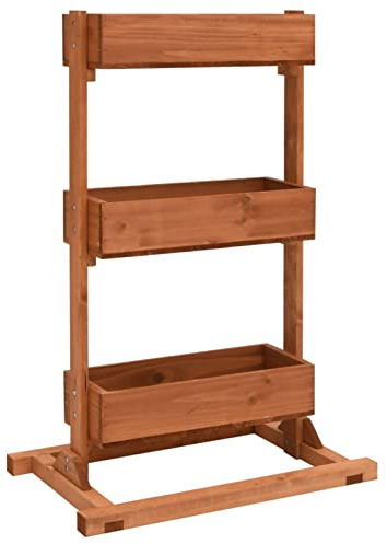 ZEYUAN Jardinière 52x30x78 cm Bois de Sapin,Jardiniere sur Pieds,Jardiniere Terrasse
