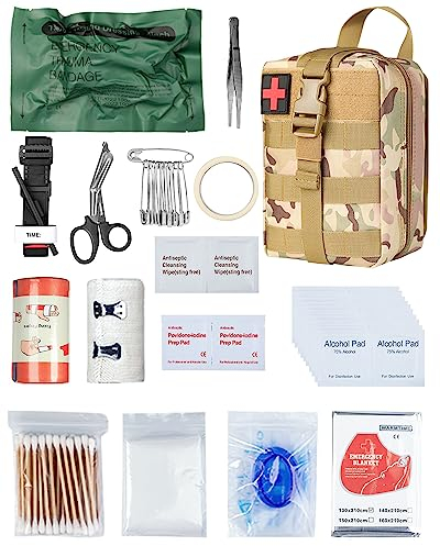 KOSIBATE IFAK Trauma Erste-Hilfe-Set Molle Medizinische Tasche, für Überleben Notfall-Ausrüstung für Auto, Haus, Reisen, Wandern (Multicolor)