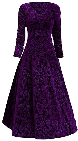 Abito in velluto da donna a maniche lunghe, bodycon, a ginocchio, a portafoglio, per cocktail e feste, da invitata a matrimonio, abito festivo da donna, autunno e inverno, abiti lunghi, A-line, a