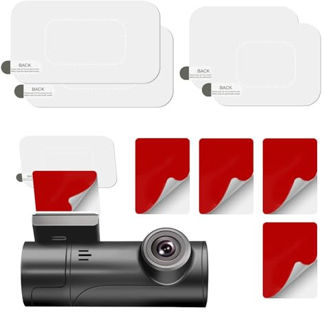 8PCS Electrostatic Film for Dash Cam and Double-Sided Sticker Adhesive Pad for Mounting Dash Cam Premium Reflective Clear Static Cling window Stickers, Scratch-Proof & Residue-Free Car Shield Decal