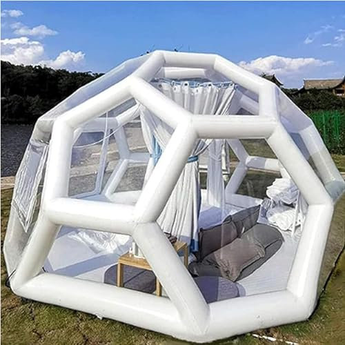 Uppblåsbart bubbelhus kupoltält transparent lusthus campingtält, vattentätt och regntätt inomhus utomhus stjärntält för camping och evenemang