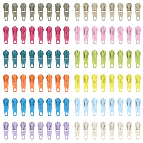DOITEM 96 Pieces #3 Zipper Repair Kit, 12 Colours for Purses, Trousers, Jackets, Suitcases, Clothes, Luggage, Backpacks