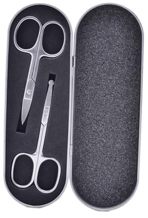 WEKADRIN 2pezzi Forbici Acciaio Inossidabile Per Modellare Le Sopracciglia e Tagliare Del Naso Strumento Di Bellezza Sicuro e Pratico Per Uso Quotidiano