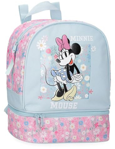 Disney Minnie Happy Zaino per bambini, zaino scolastico, realizzato in poliestere, tasche laterali, spalline larghe regolabili, maniglia superiore per appenderla, sistema magic Fix., Zaino Snack