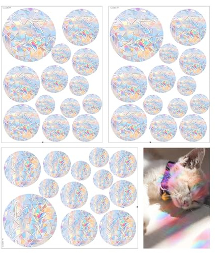 Gekamoyue Vinilos para Cristales 39 Piezas, Sin Rastro Adhesivos para Ventanas de Arcoíris, Pegatinas Anticolisión de Pájaros para Hogar Oficina Tienda, Material PVC