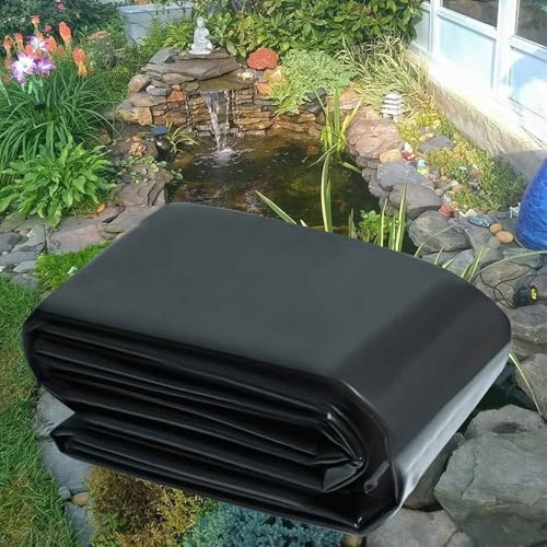Rivestimento per laghetto preformato per piscine da giardino, membrana impermeabile flessibile in HDPE 5 per stagni di pesci, piccole caratteristiche dell'acqua disponibili in 6 x 6 m, 7 x 8 m, 8 x 10