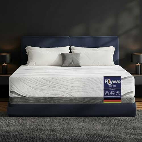 Klyvvo Materasso 160x190 cm, Altezza 20 cm, Doppia Faccia H3/H4, Traspirante Materasso Matrimoniale Memory Foam, 7 Zone di Supporto, Riduzione della Pressione, Ideale per Tutte le Posizioni di Sonno