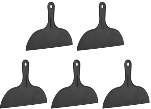 QUARKZMAN 5pcs Spatule Enduit 10 Largeur Flexible Plastique Spatule Peinture Outil Racloir Pour Taping Drywall Etalage Peinture Mur Grattoir Noir