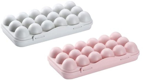 VILLCASE Scatola per Uova in Pp 2 Pezzi 18 Scomparti Ecologica e Resistente Porta Uova per Frigorifero in Cucina Protegge da Rotture