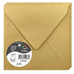 Clairefontaine 50088C Packung mit 20 Umschläge Pollen, 140 x 140mm, 135g, Gold