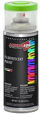 Ambro-Sol V400FLUOR4 Smalto / Vernice Finiture Speciali Fluorescenti, Ideale per Materiali che si Trovano all’Interno Abitazioni, Bomboletta Spray in Banda Stagnata Riciclabile 400 ml, Verde