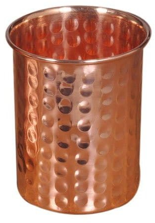 Copper Handgefertigte Becher aus reinem Kupfer für Wasser, Indienstil, Kupfer, 2er-Packung