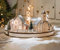 hellum LED Holz-Stadt-Szenerie im Halbkreis mit Kirche, mit 6h-Timer, Weihnachten,1 LED, warmweiß, Duchmesser 39cm, batteriebetrieben (2x AA, nicht inkl.), innen IP20, Winter-Dekoration, 524611