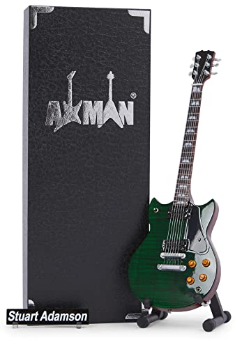 AXMAN Stuart Adamson Miniature Guitar Replica - Cadeaux de Musique - Échelle 1/4 ornementale Faite à la Main - Boîte d’Affichage