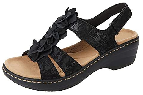 Susenstone Sandales Femmes Orthopedique Confortables Chaussures Plateforme Nu-pieds Été Sandales Femmes Sandales Plates Toe T-Sangle Comfy Semi Trailer Sandales Chaussures de Plage Noir 38 EU