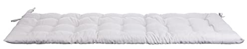 Brandsseller Cuscino per panca da esterno, 120 x 40 x 4 x 4 cm, a righe, bianco/grigio chiaro