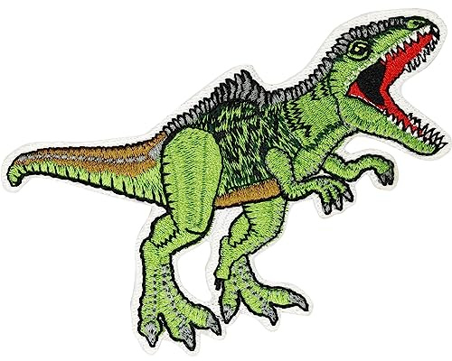 Toppa ricamata da applicare con ferro da stiro o cucitura - Gigantosaurus per bambini - Patch con immagine di gigantosauro da stirare | Ricami dinosauri per abbigliamento - Fregio da cucire | 90x70mm