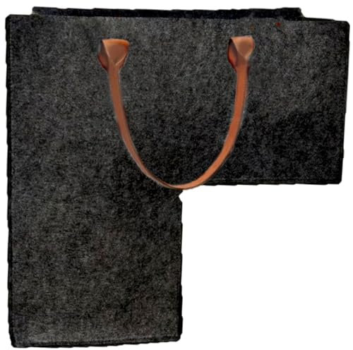 CUCUFA Canasta de escaleras con manijas de la Escalera de Fieltro Negro Organizador de Almacenamiento de escaleras para escaleras de Madera Cesta de escaleras