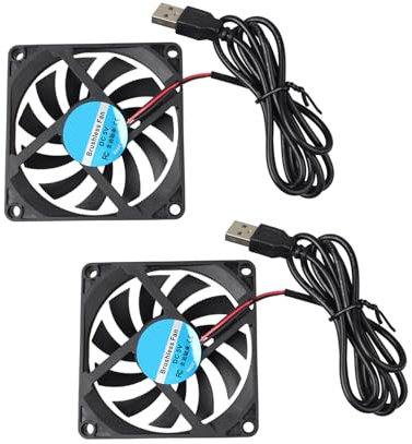 Jopto 2PCS Mini ventola di raffreddamento silenziosa senza spazzole per stampanti 3D 80x80x10mm 8010 DC 5V cuscinetto ad olio con un connettore USB compatibile con PC CPU Radiatori Custodie Computer