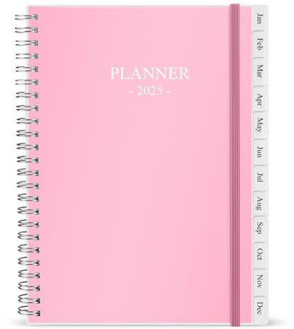 Planer 2025-2026 – Teacher Planer, Student Planers, Monatsplaner von July 2025 bis June 2026, 15,9 x 21cm, 12 monatliche Registerkarten, 14 Notizseiten, Kunststofftasche, mit Doppeldrahtbindung