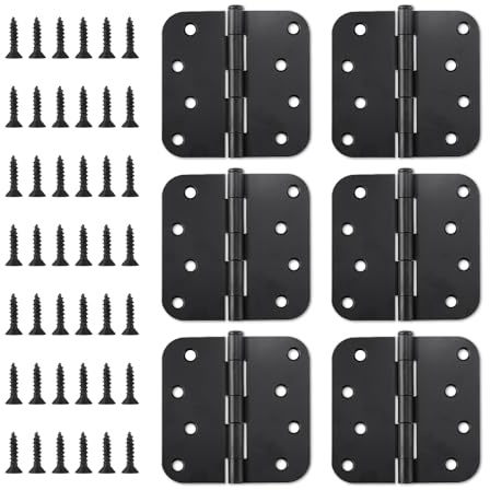 6pcs Ball Bearing Heavy Duty Hinges - 4in Carbon Steel, Matte Black for Outswing & Self Closing Doors