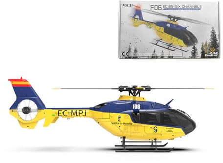 ToyGhillied F06 EC-135 RC elicottero per adulti, 1:36, 2,4 g, 6 CH, doppio senza spazzole, modello di aeroplano, elicottero RC per gli appassionati di aerei (RTF version)