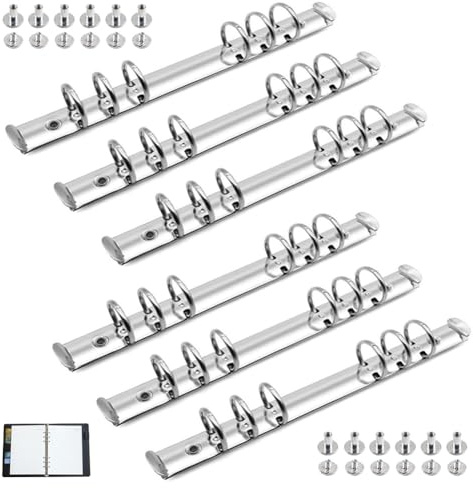 6 Stück A5 Ringbuchmechanik 6 Loch Bindering Mechanismus Metallclip Ringbuch Buchbinden Lose Blatt Buchring DIY Füllpapier Notebook Schreibwaren Bürobedarf