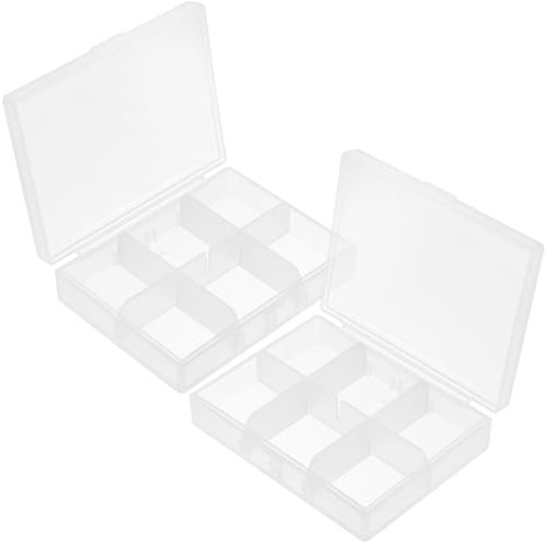 BESPORTBLE Lot de 2 Boîtes de Rangement Transparentes pour Photos 85X65X2 CM Étui à Photos Pratique et Organiseur de Cartes pour Bureau et Loisirs Créatifs
