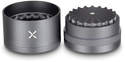 MillX Premium Aluminum Toothless Spice Grinder, 2.5 Inch, 4-Piece Medium Grinder, Extra Storage Compartment, Magnetic Lid, Manual Herb Grinder (Matte Gunmetal Gray)
