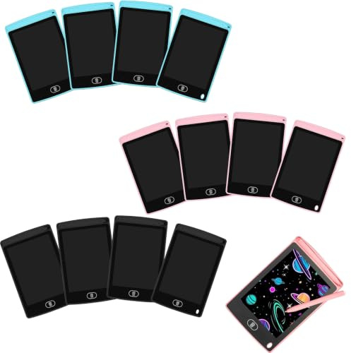 24/12 Pack LCD Writing Tablet, Pressure Sensitive Colorful Doodle Board, Reusable Drawing Pad with One Click Erase, Portable Learning Educational Toys Birthday Gifts for 3+ Years Girls & Boys (12Pack)