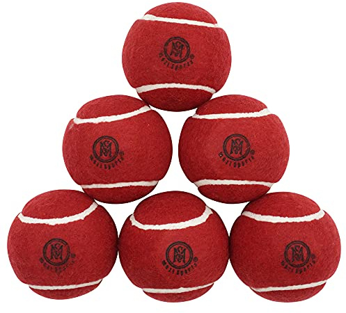 Mozi Sports Palline da tennis da cricket, in gomma pesante, per giocare a cricket, peso 120 g (rosso)