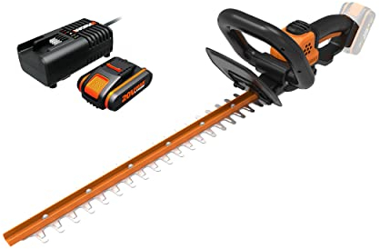 WORX - Taille-Haies sans Fil - 20V- Lame de 46 cm- WG261E.9 + Pack Batterie / Chargeur - 20V-2,5Ah (Poignées avec 2 Positions, Lame Double Action, Compatible avec Les Outils et Batteries PowerShare)