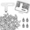 XIHIRCD 100uds 6,4mm Zapatos de Clavos Atletismo, Clavos de Carrera de Acero al Carbono con Llave de Clavo Reemplazo Clavos para Zapatillas de Correr Pirámides Accesorios Deportivos (Plata)
