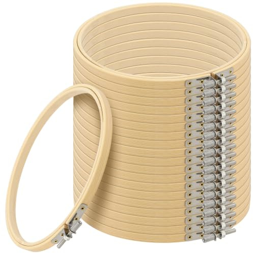 MAHIONG 20 Stück Stickrahmen 20 cm, Kreuzstichrahmen rund