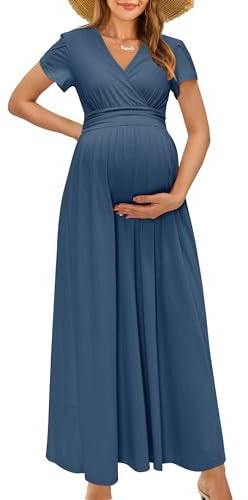 OUGES Abiti Lunghi da Donna Allentati per la maternità Abiti Estivi per L'Allattamento