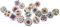 Ajuny Lot de 20 Boutons en Céramique – Poignées de Tiroir et d'armoire à Imprimé Floral Multicolore pour Cuisine Placard Commode – Quincaillerie Décorative Brillante pour Meubles