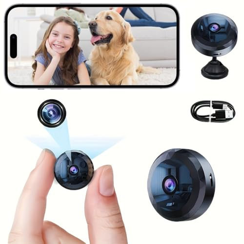 DVONE Mini Caméra Espion, WiFi 1080P HD Mini Caméra de Surveillance Interieur/Extérieur sans Fil avec Audio et Vidéo, avec Enregistrement Longue Batteries, pour l'extérieur/intérieur