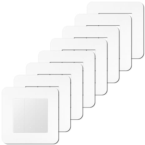 8PCS Light Switch Surrounds White, Wall Plates for Light Switches | Light Switch Cover Plate,Finger Plates for Light Switches,Light Switch Frame Surround for Home Decoration