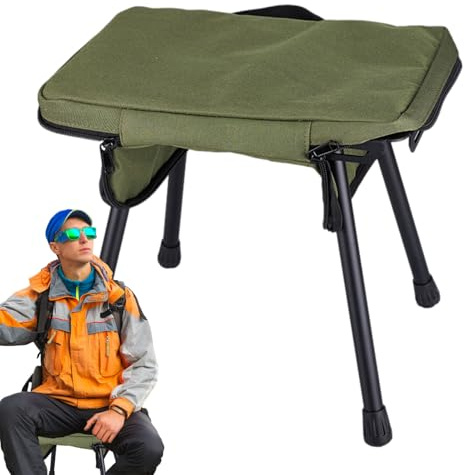 Taburete de camping – 80 kg de capacidad máxima de carga ligera, silla de camping portátil y plegable – para patio trasero, pesca, senderismo, trekking, viajes, picnic, al aire libre y