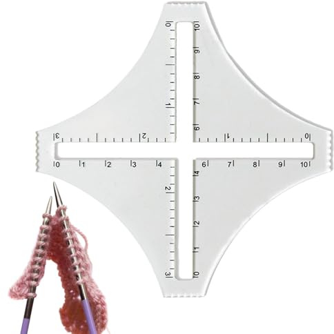 Mxshc Righello per tessitura | Calcolatore di punti per maglieria trasparente in acrilico 2D,Misuratore di campioni di maglieria 2D per uso domestico, ricamo, design di abbigliamento, insegnamento