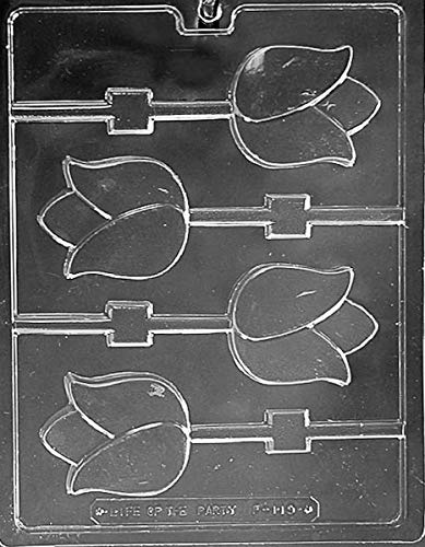 Grandmama's Goodies F119 Tulip Lollipop Sucker Chocolate Candy Soap Mold with Exclusive Molding Instructions … (1)