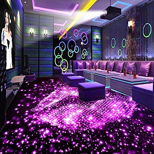 Benutzerdefinierte große 3D-Bodenwand, KTV Bar Clubs, Glitzer-Tapete, rutschfest, wasserdicht, selbstklebend, 3D-Bodenfliesen, PVC-Tapete, 430 cm x 300 cm