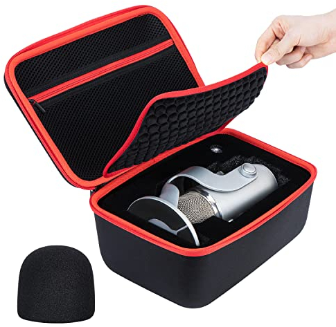 YOUSHARES Microphone Case Bag for Blue Yeti, Yeti X, Yeti Pro with Mic foam Cover Carrying Storage Holder Compatible with Cables and Other Accessories