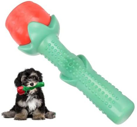 Kauspielzeug Für Hunde Für Aggressive Kauer, Rosen-Hundespielzeug Für Kleine Mittelgroße Hunde, Interaktives, Unzerstörbares Hundespielzeug Rosenkautschuk Spielzeug Zum Training Der Zahnreinigung