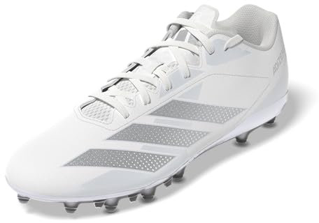 Adidas Men's Adizero Electric.2 American Football, White/Silver Metallic/White, 9